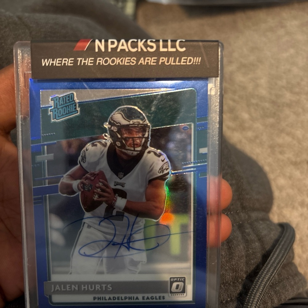 autographed Jalen Hurts Rated Rookie Card